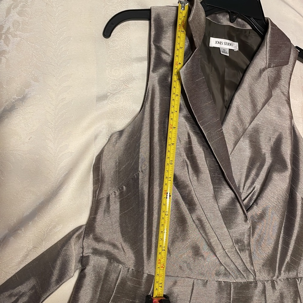 Jones Studio business classy AND glamorous A line sleeveless dress w/ belt (mlb) - Picture 9 of 10